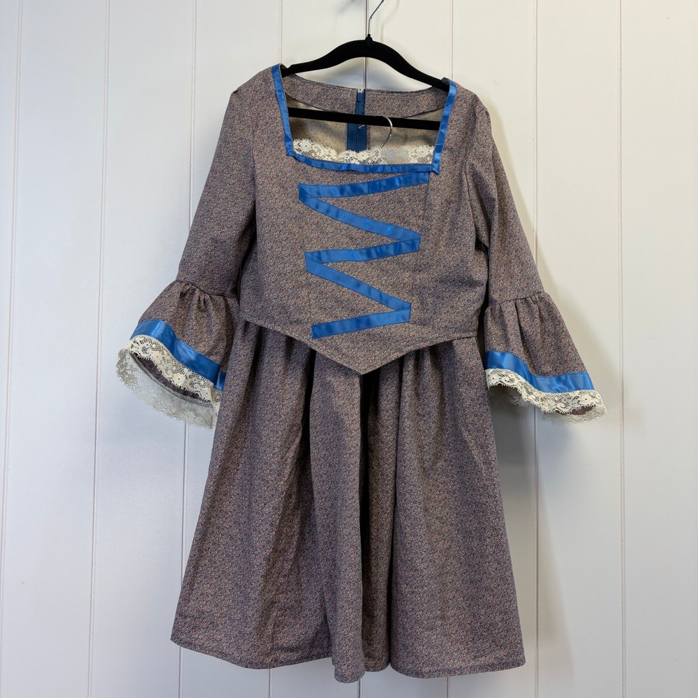 Handmade Prairie Calico Costume Girls Skirt Set Size M Pioneer Historical Drama